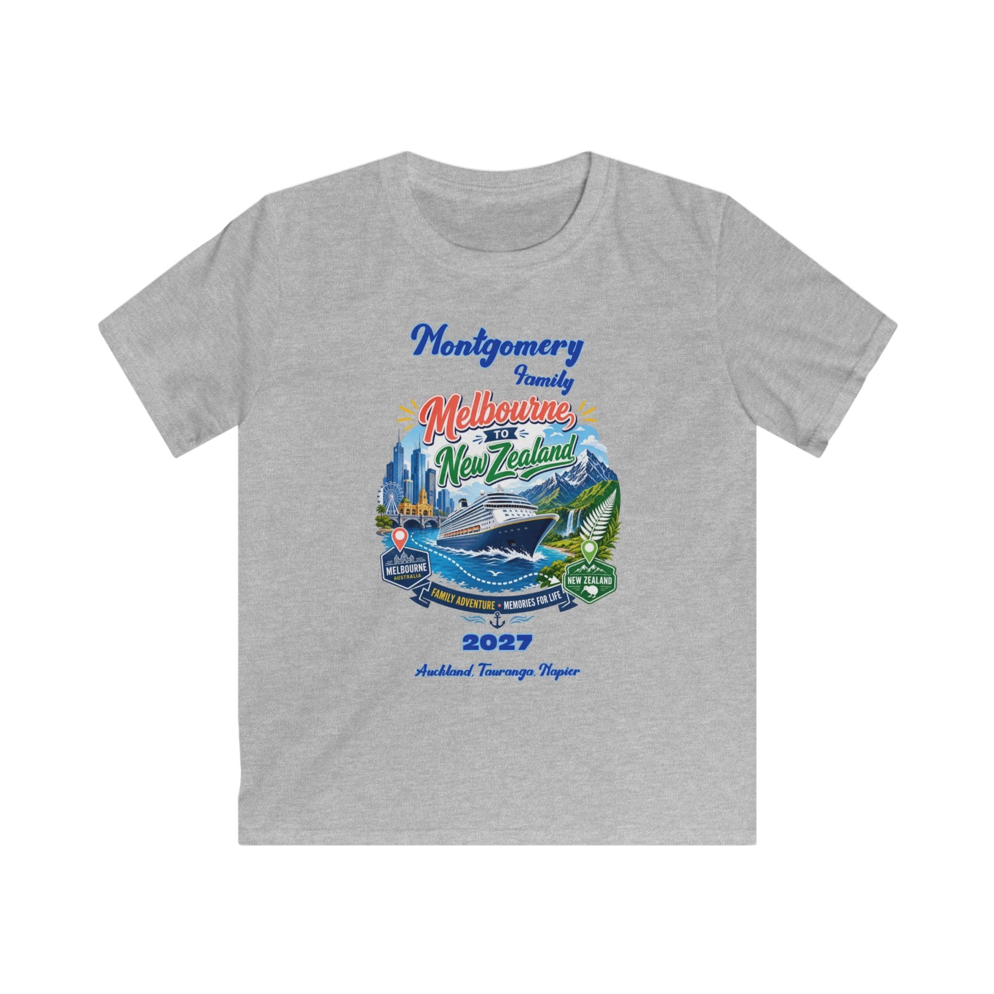 Kids Tee — Family Vacation Melbourne & New Zealand 2027 Souvenir