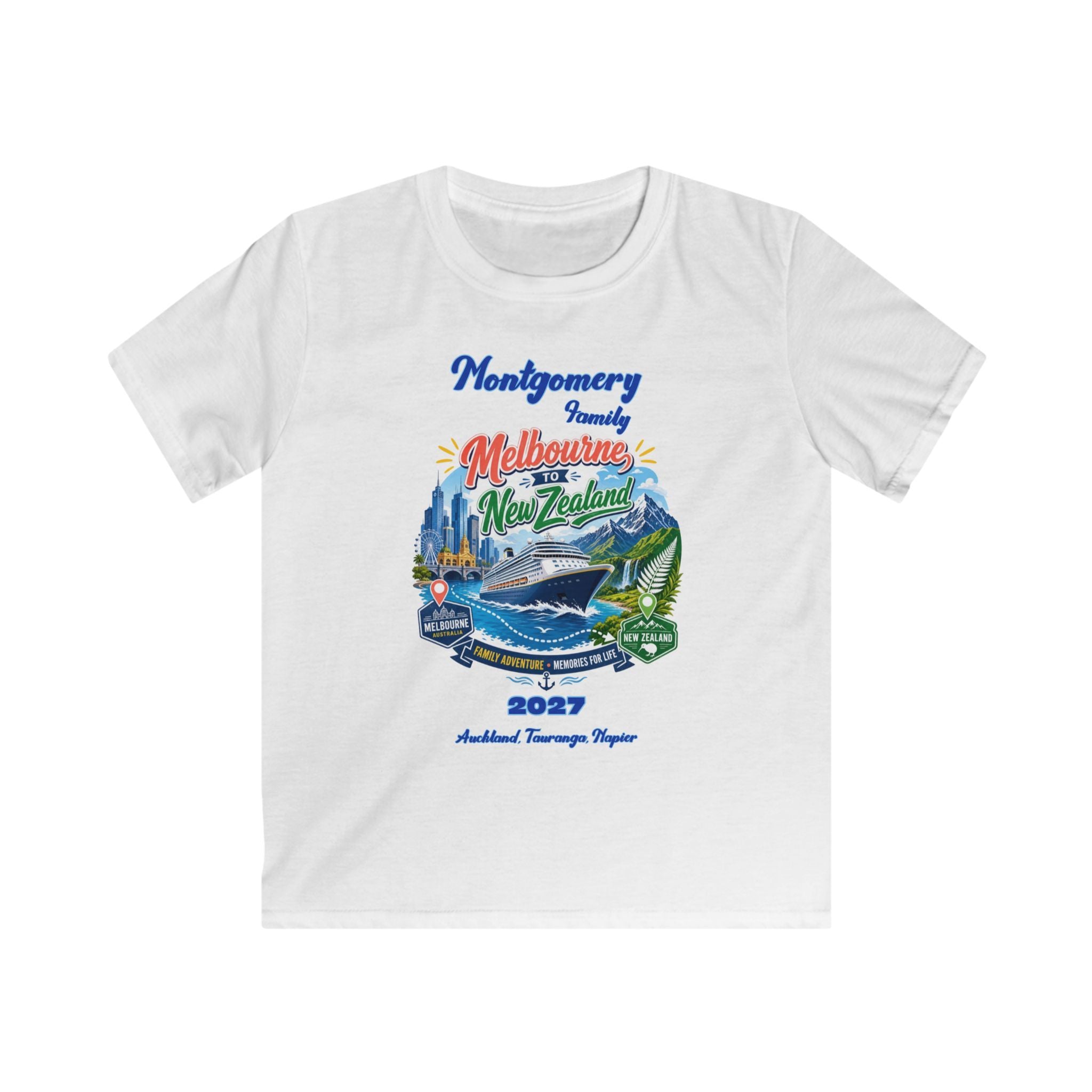 Kids Tee — Family Vacation Melbourne & New Zealand 2027 Souvenir