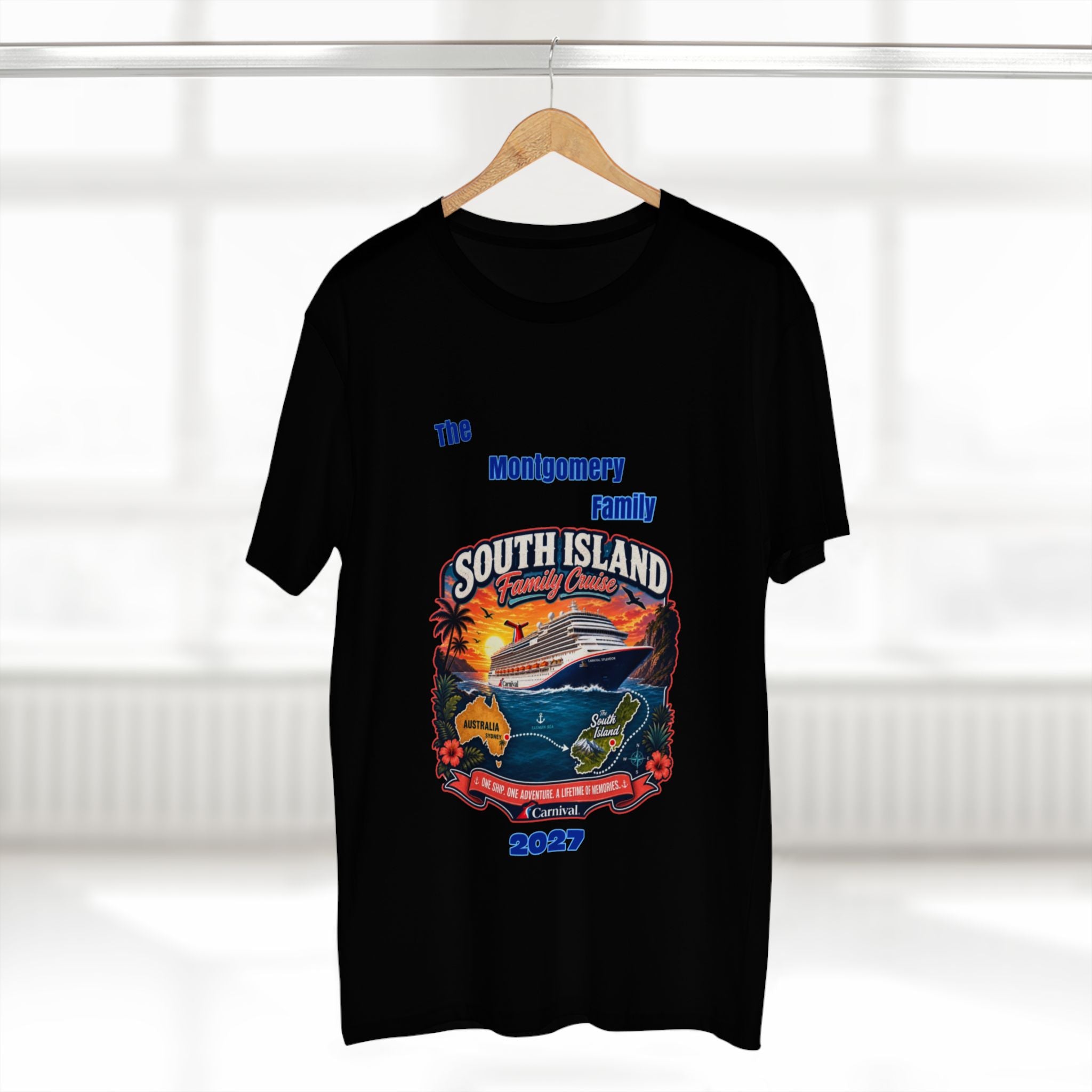 South Island Family Cruise 2027 T‑Shirt — Personalized Montgomery Vacation Tee