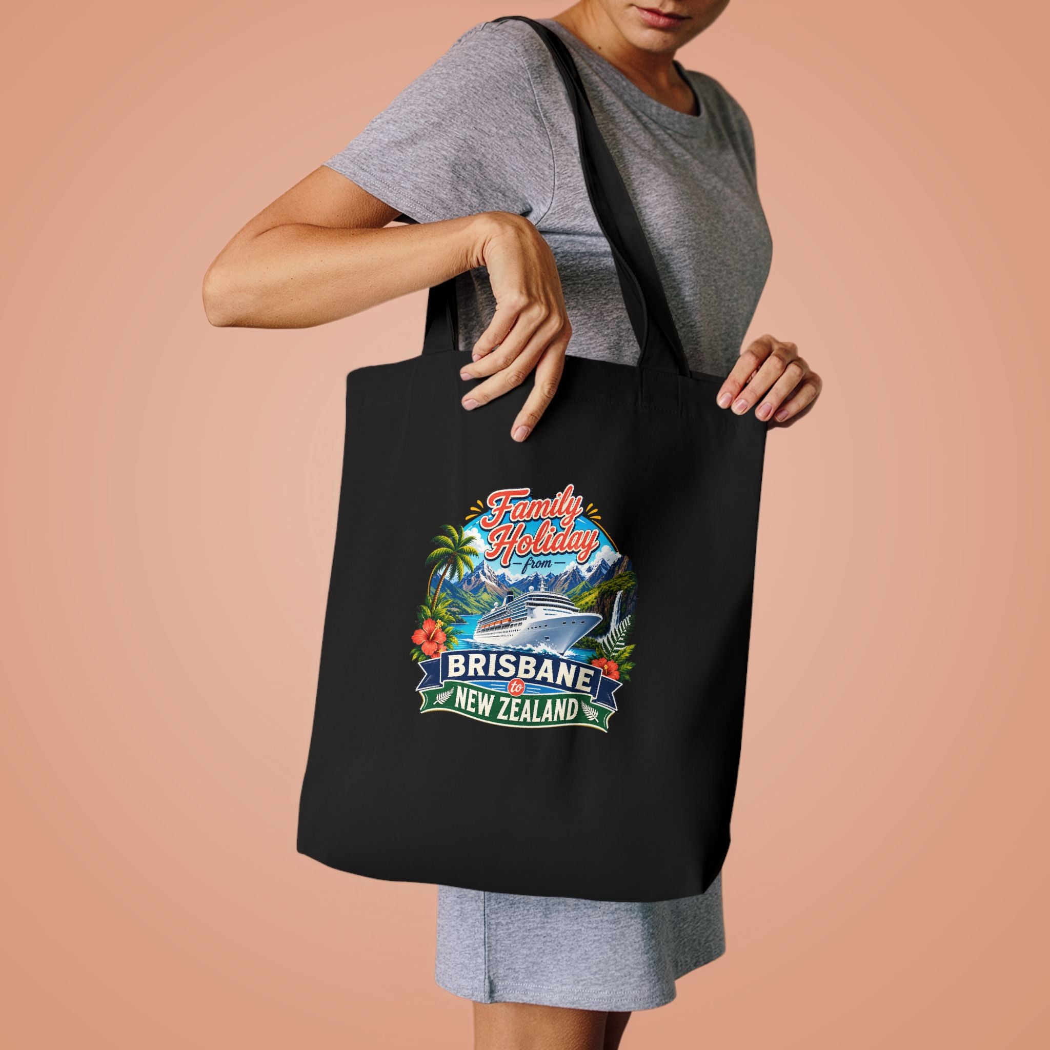 Brisbane New Zealand Beach Tote Bag – Family Holiday Souvenir Cotton Tote