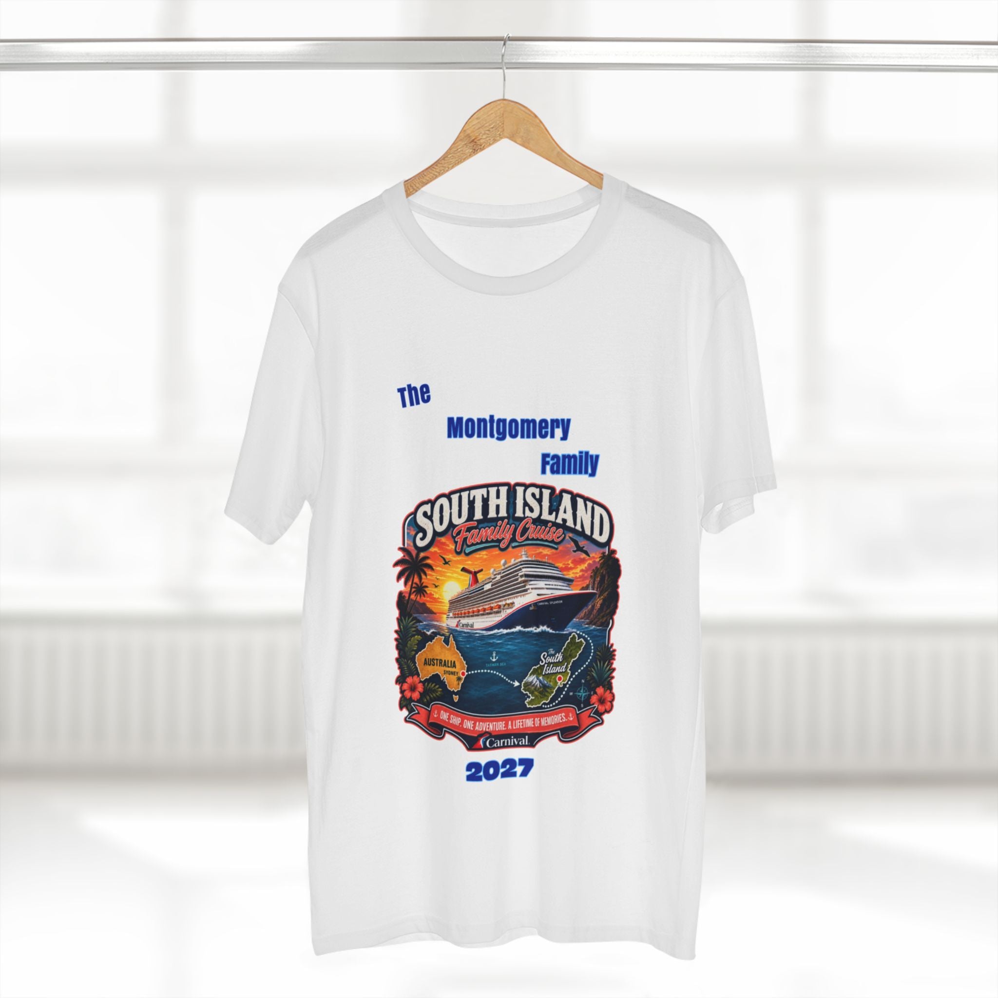 South Island Family Cruise 2027 T‑Shirt — Personalized Montgomery Vacation Tee