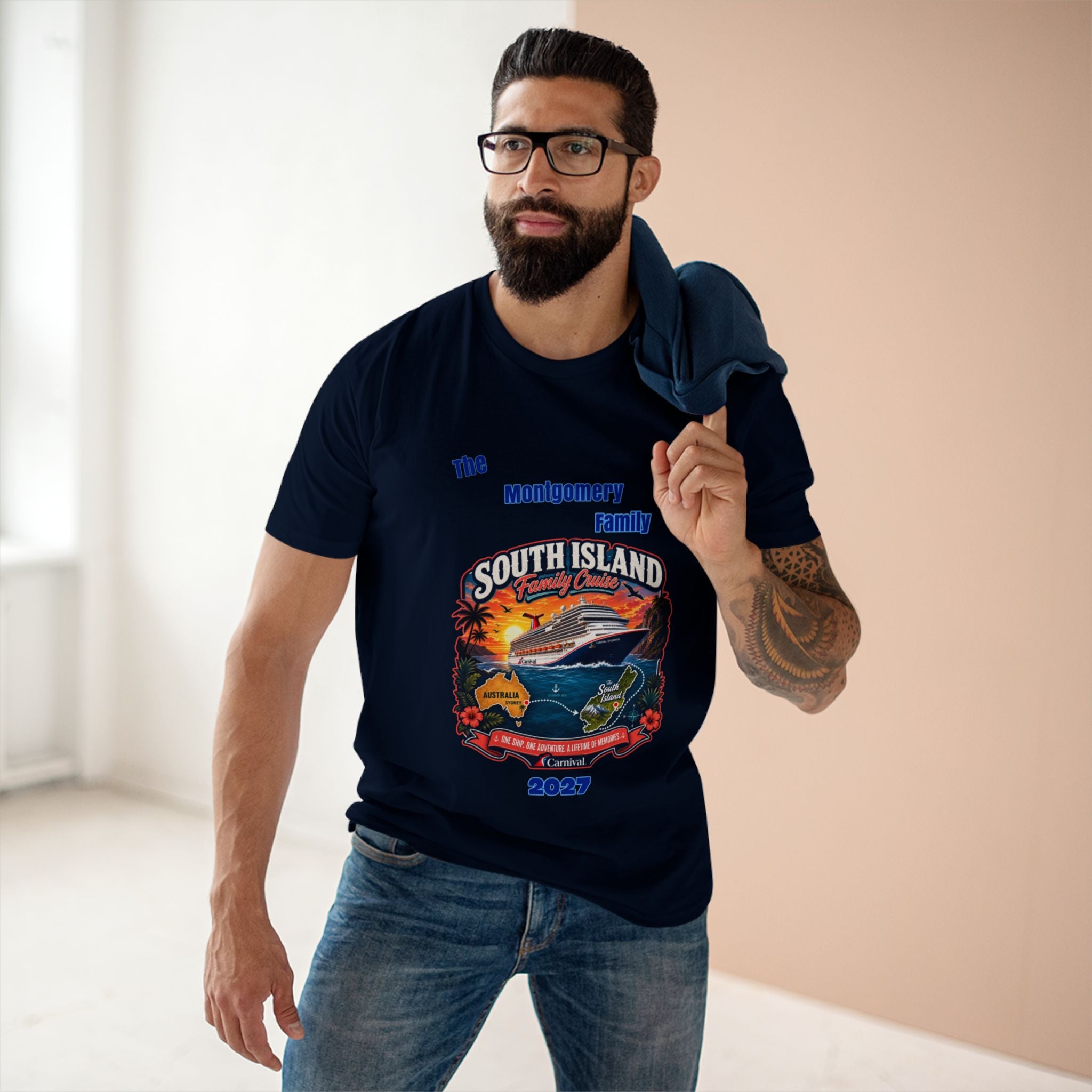 South Island Family Cruise 2027 T‑Shirt — Personalized Montgomery Vacation Tee