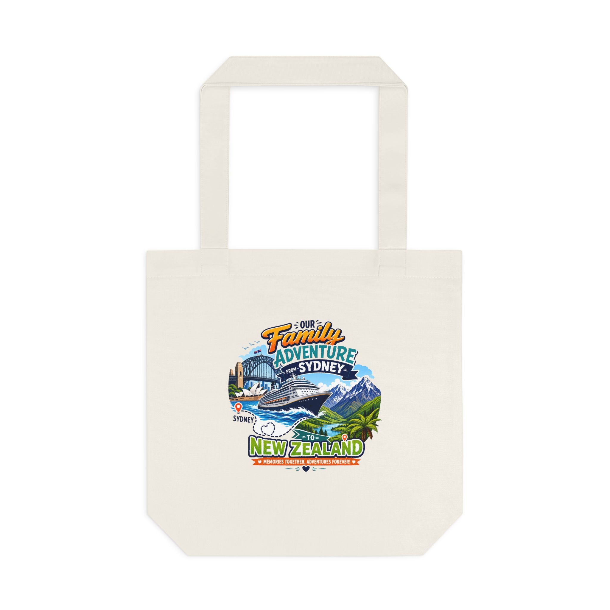 New Zealand Family Adventure Tote Bag – Sydney & NZ Travel Souvenir Cotton Tote
