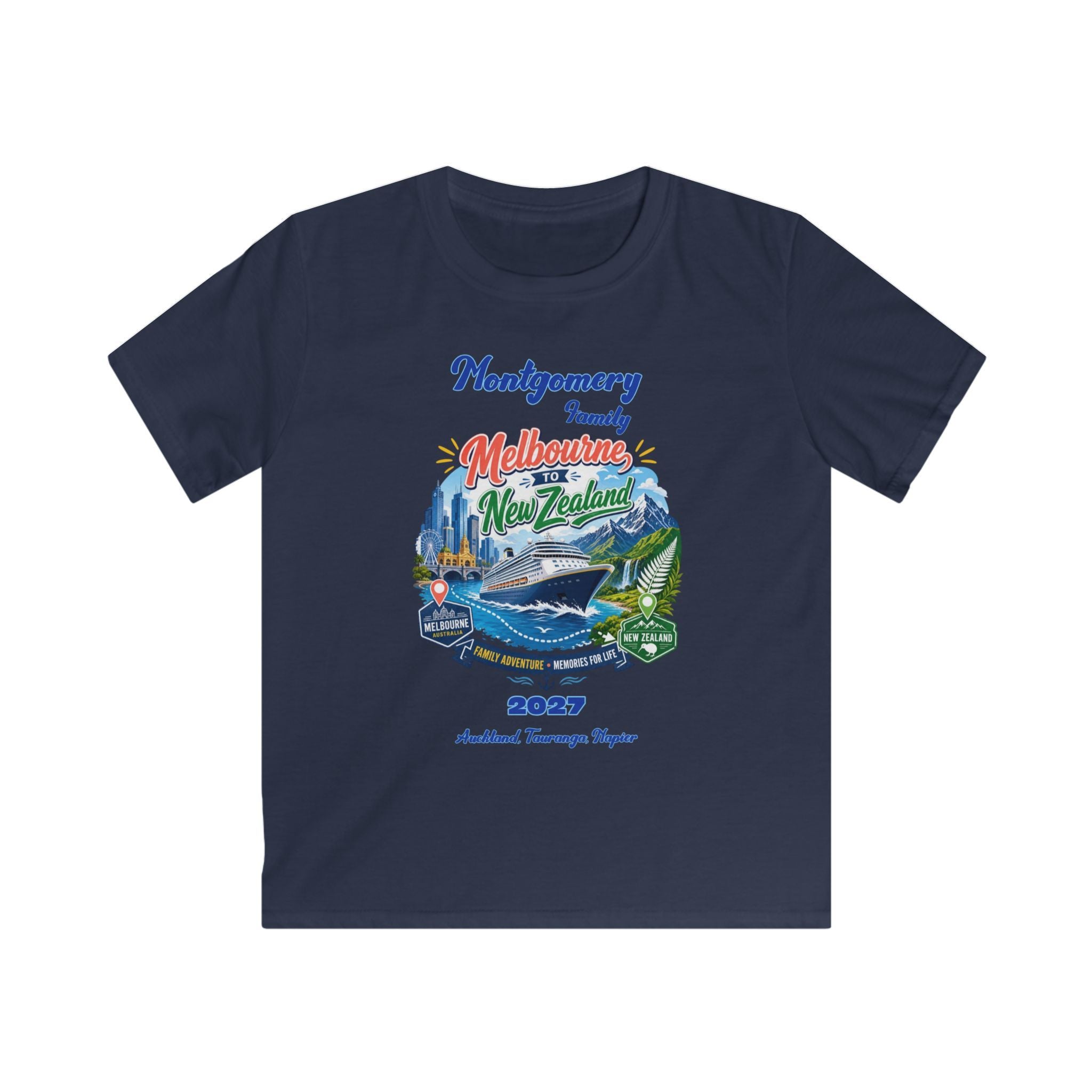 Kids Tee — Family Vacation Melbourne & New Zealand 2027 Souvenir