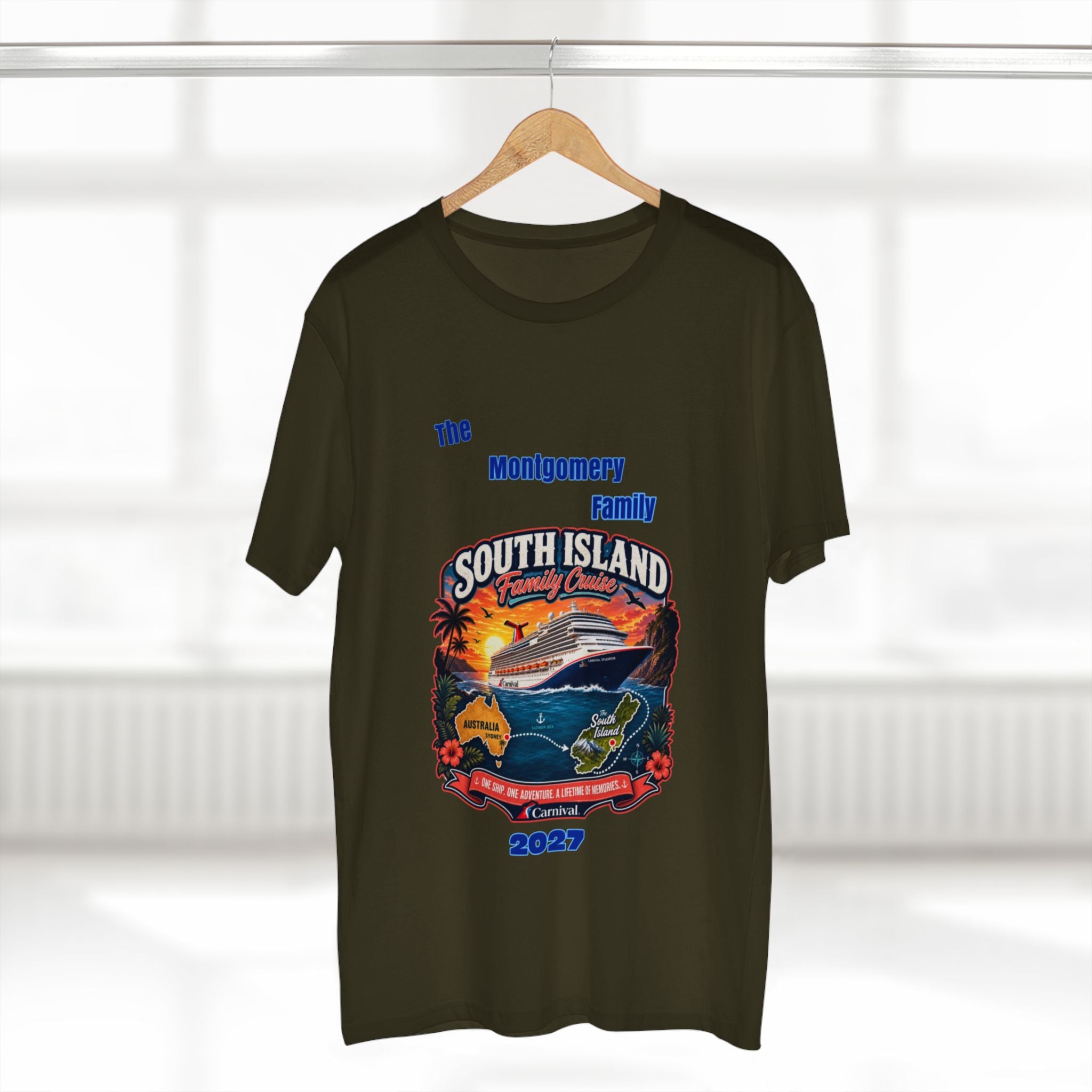 South Island Family Cruise 2027 T‑Shirt — Personalized Montgomery Vacation Tee