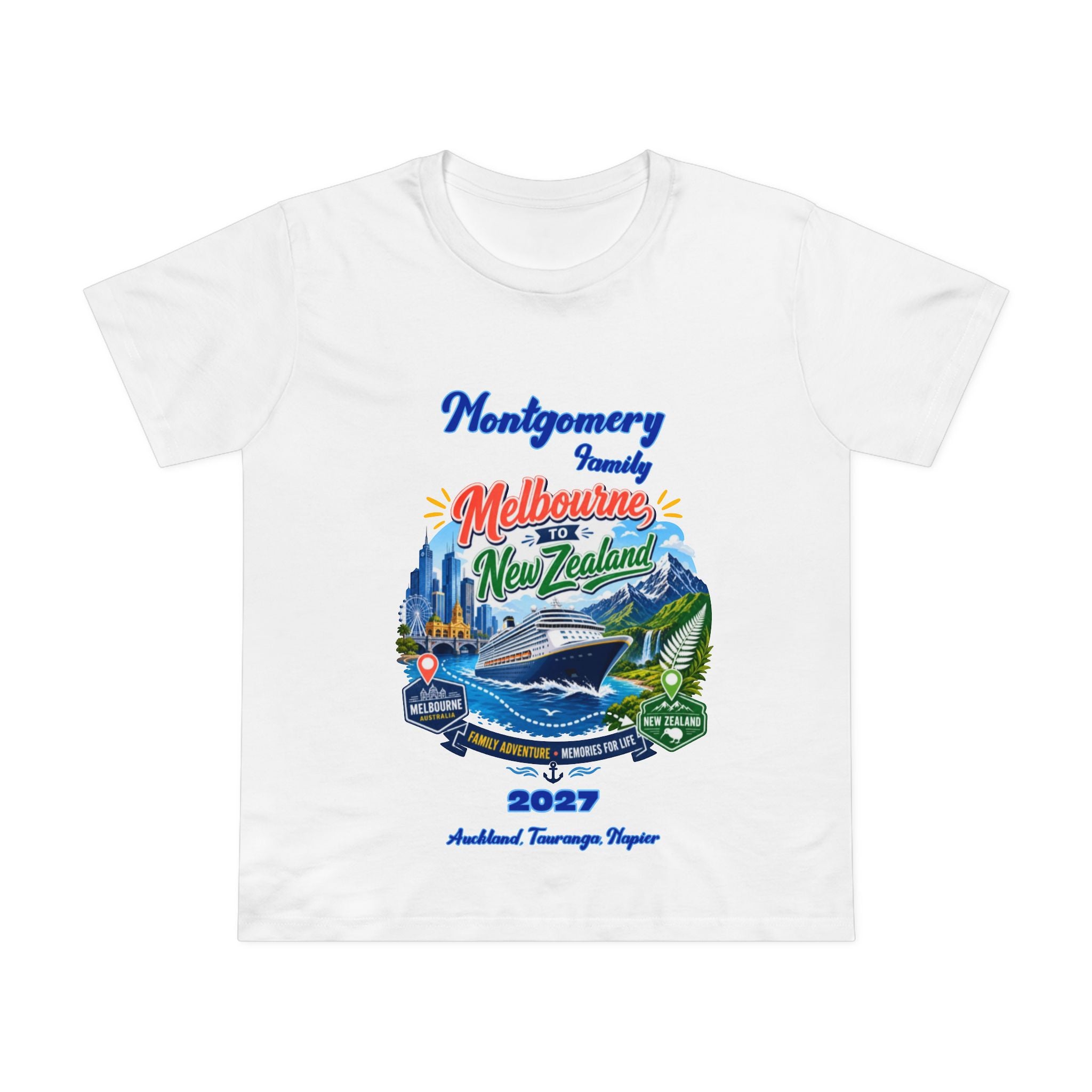 Family Cruise Souvenir Tee — Melbourne to New Zealand 2027