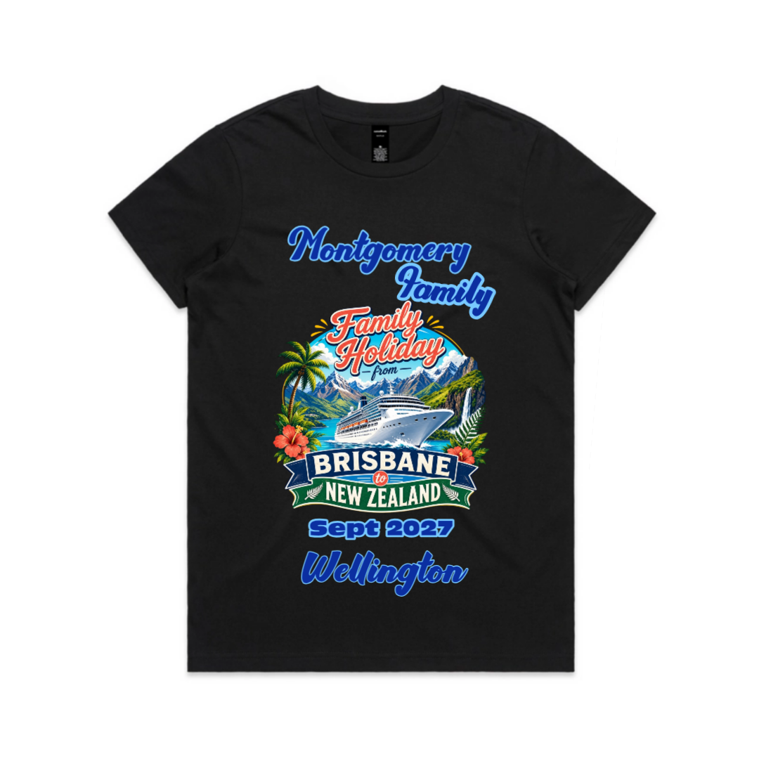 Personalised Brisbane to New Zealand Cruise Maple Tee