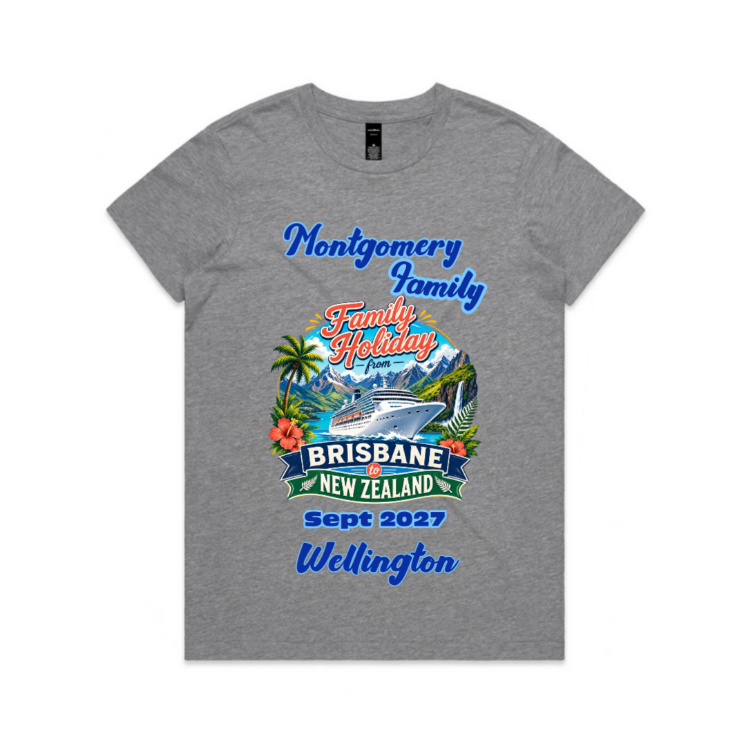 Personalised Brisbane to New Zealand Cruise Maple Tee