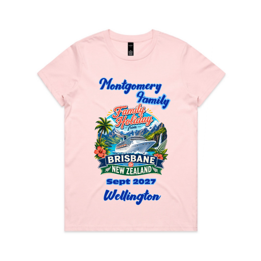 Personalised Brisbane to New Zealand Cruise Maple Tee