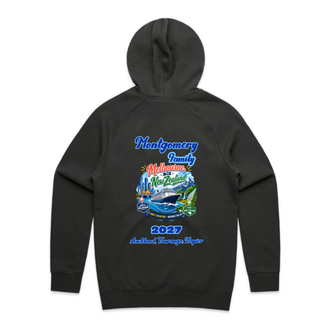 Personalised Melbourne to New Zealand Cruise Hoodie with Custom Back Print