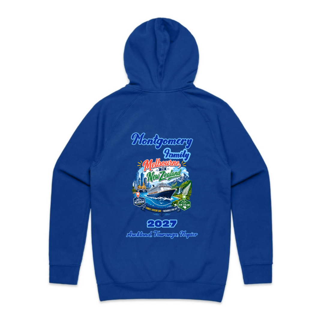 Personalised Melbourne to New Zealand Cruise Hoodie with Custom Back Print