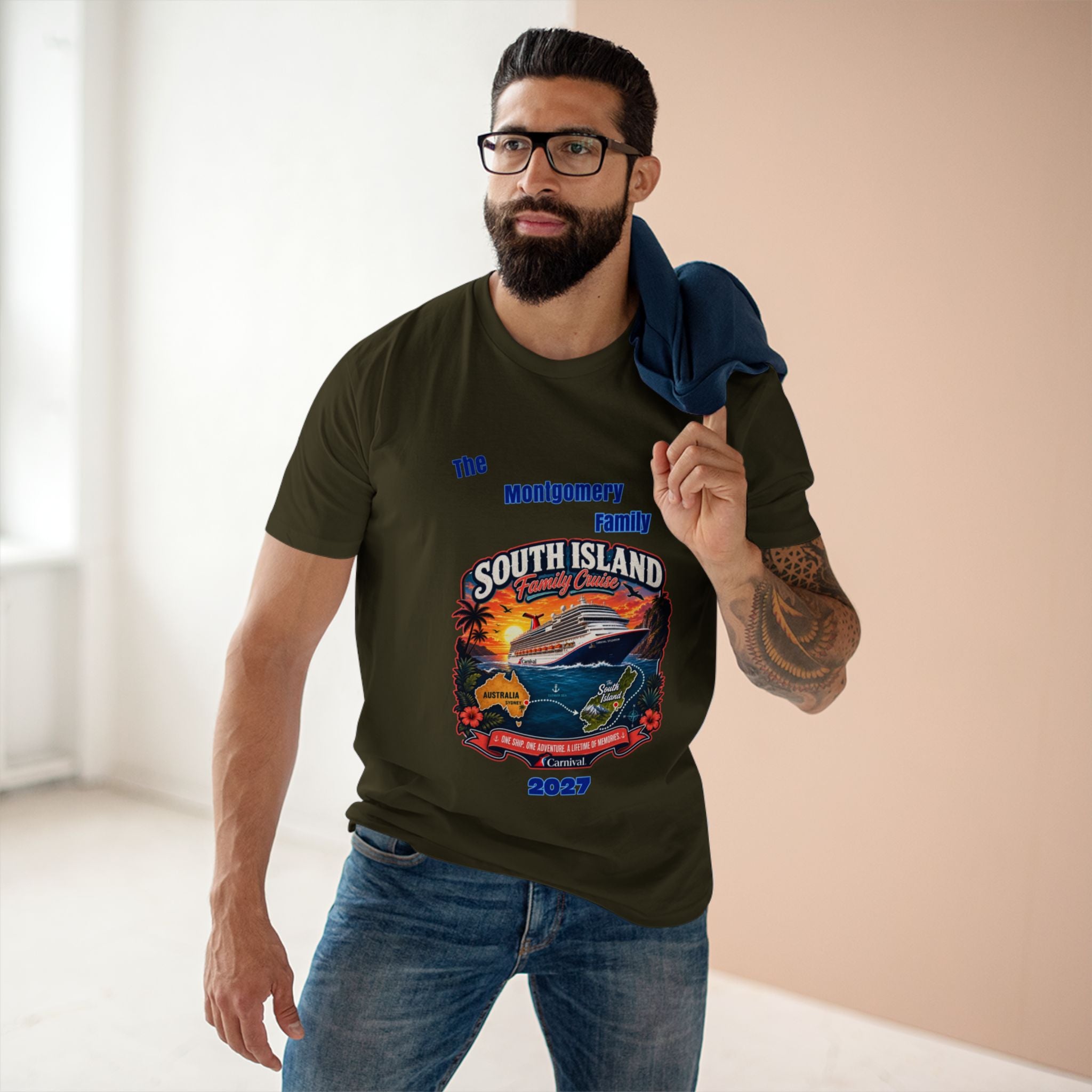 South Island Family Cruise 2027 T‑Shirt — Personalized Montgomery Vacation Tee
