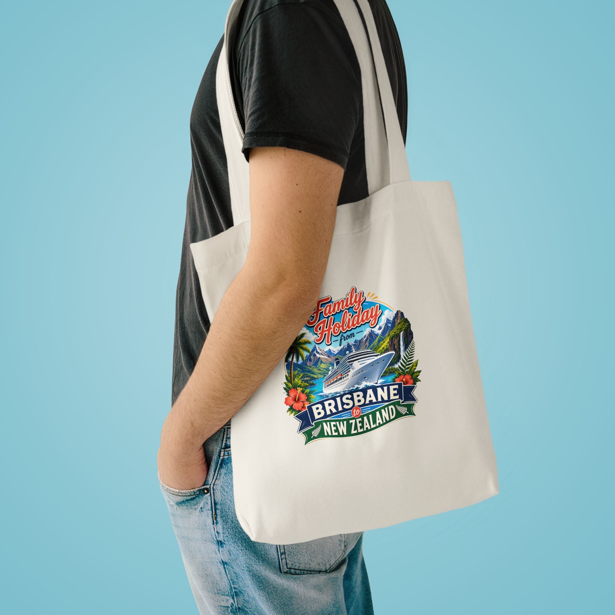 Brisbane New Zealand Beach Tote Bag – Family Holiday Souvenir Cotton Tote