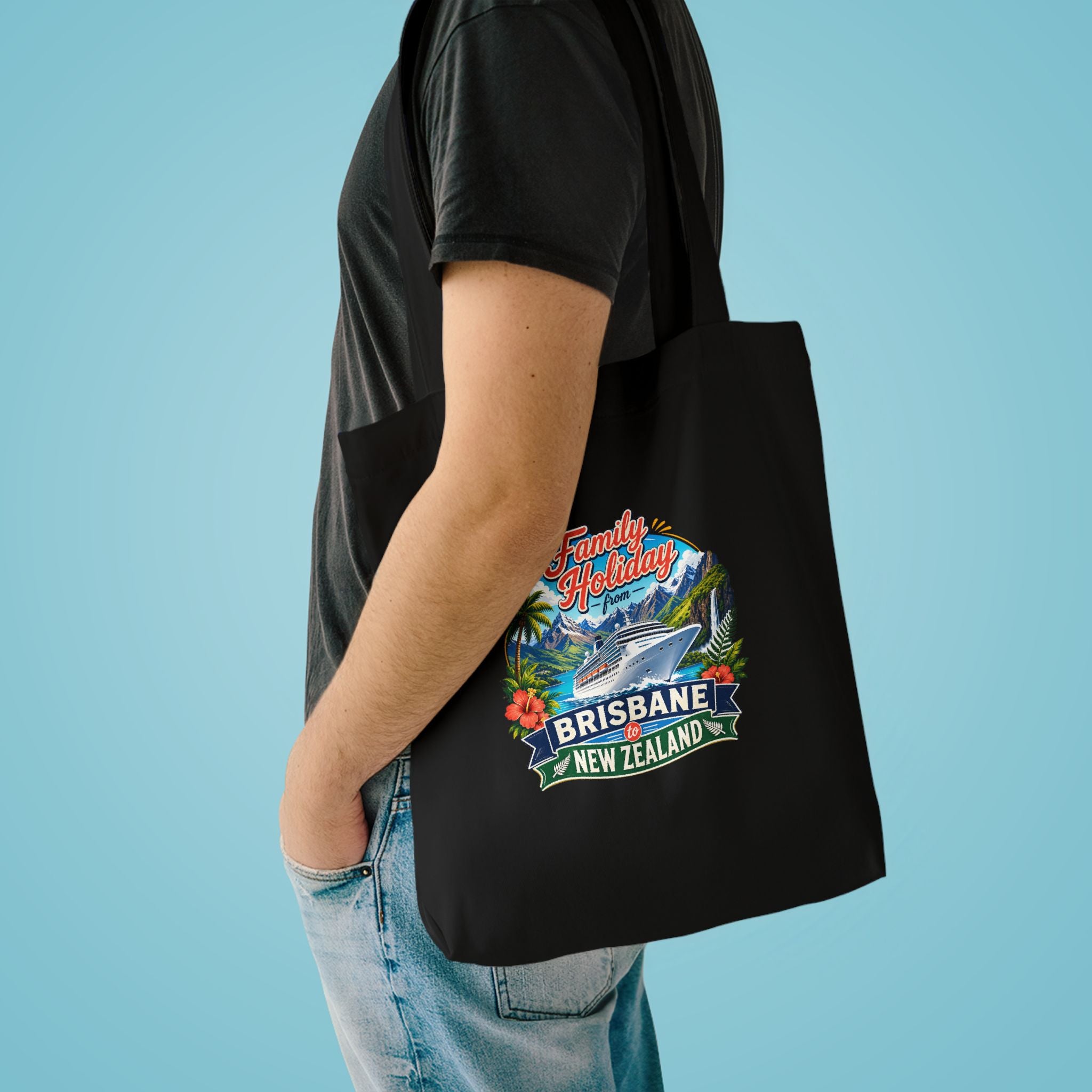 Brisbane New Zealand Beach Tote Bag – Family Holiday Souvenir Cotton Tote