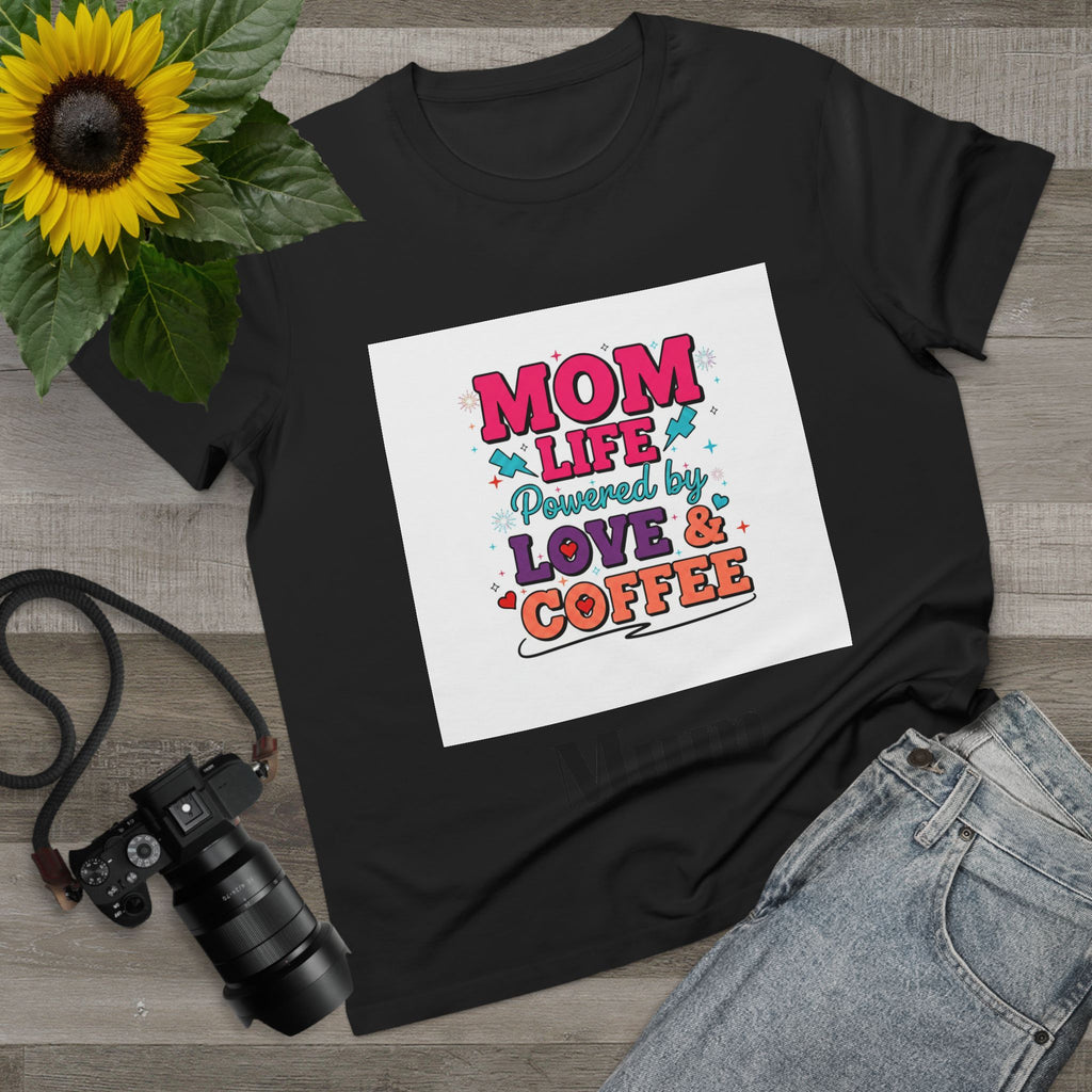 Mom Life T-Shirt — "Mom Life Powered by Love & Coffee" Women’s Tee