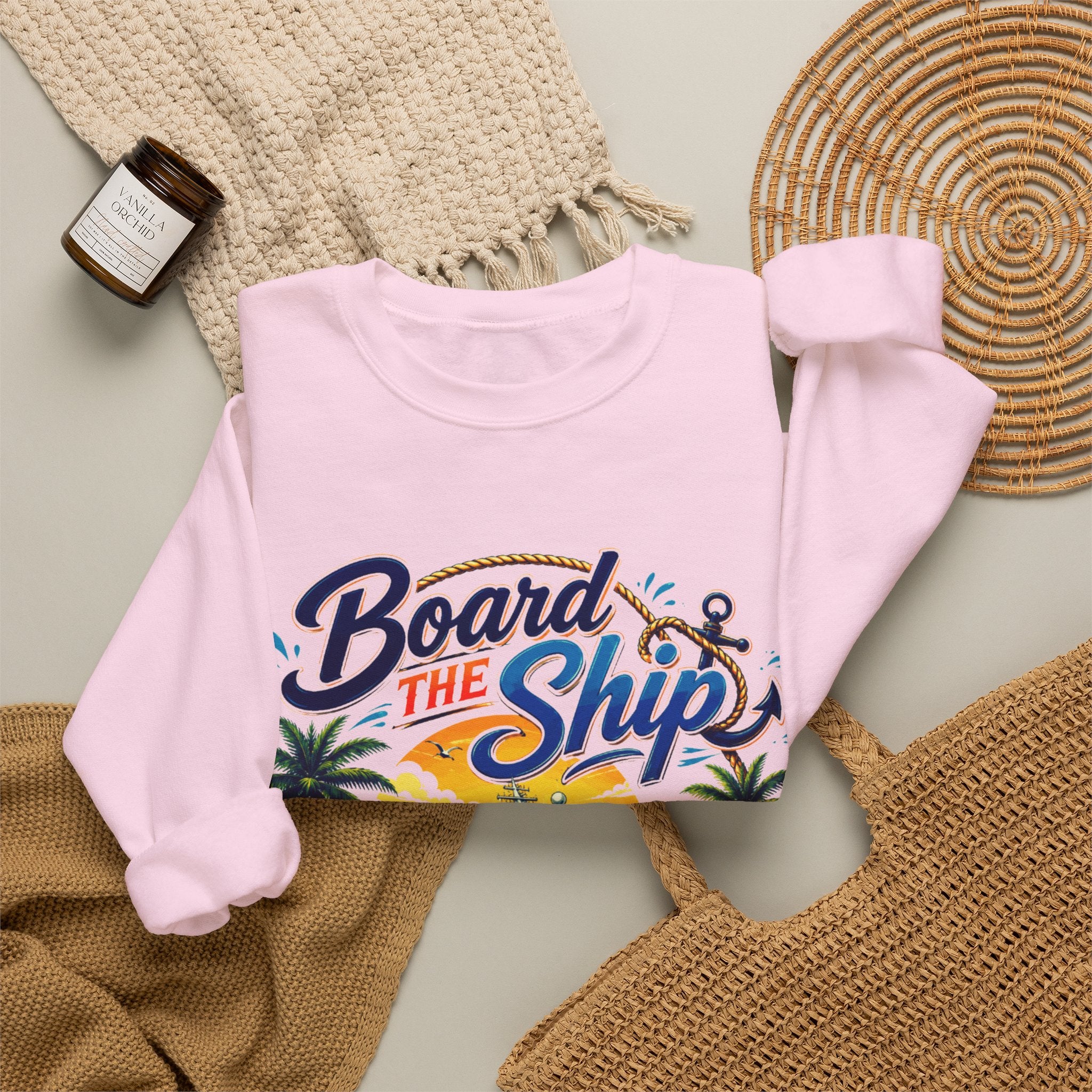 Cruise Grad Trip Sweatshirt — "Board the Ship" 2028 Graduation Cruise Crewneck