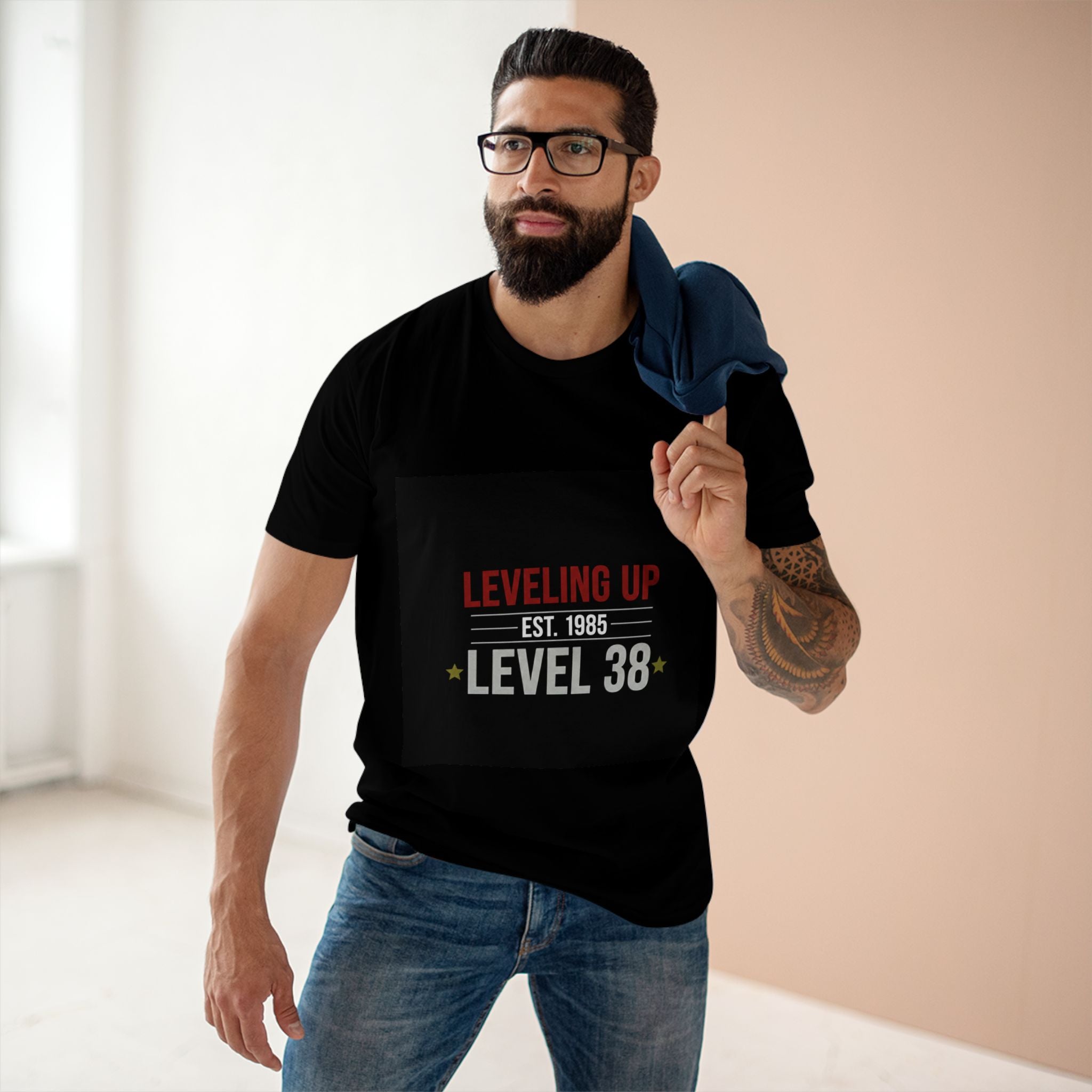 Men's Birthday Tee - Leveling Up Est. xxxx