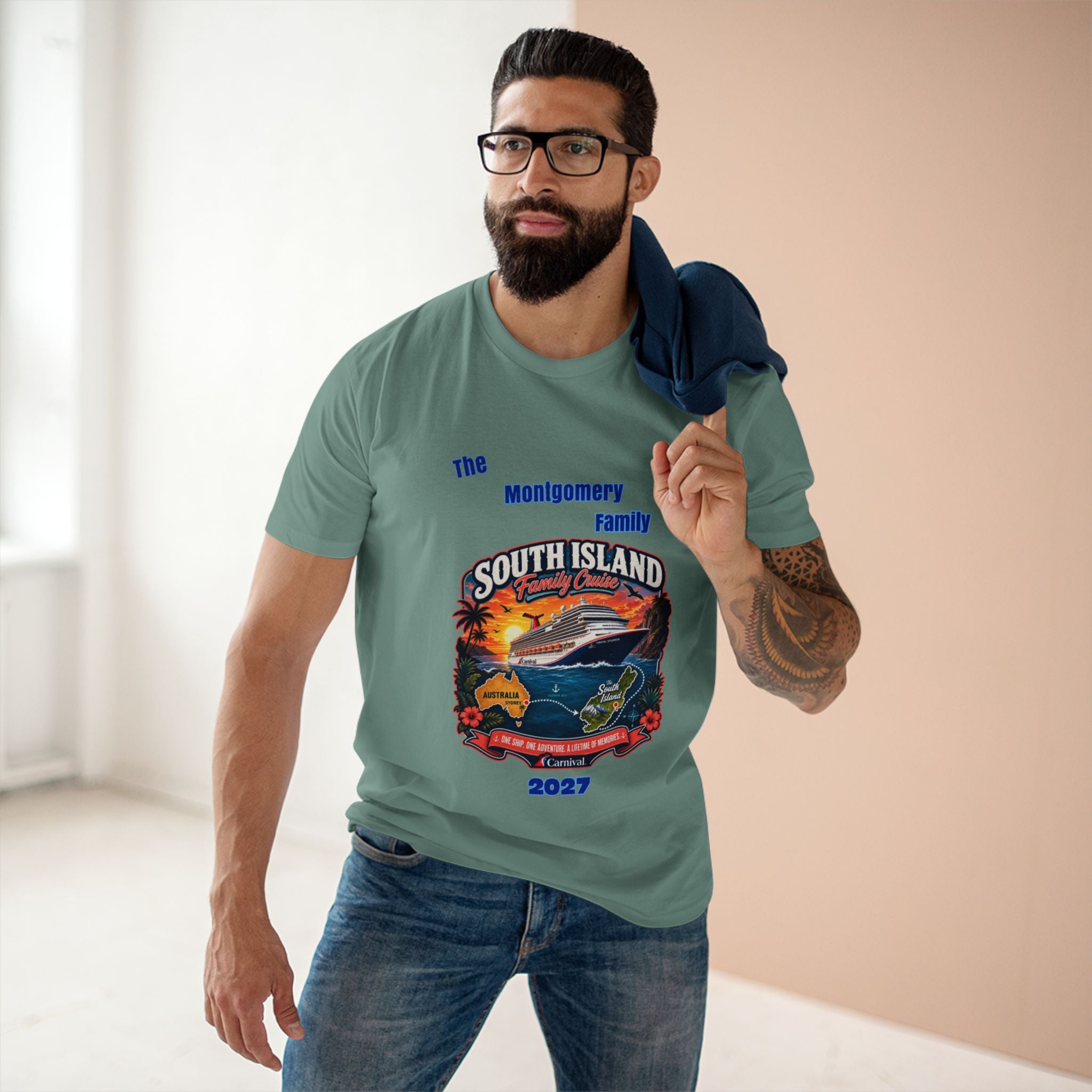 South Island Family Cruise 2027 T‑Shirt — Personalized Montgomery Vacation Tee