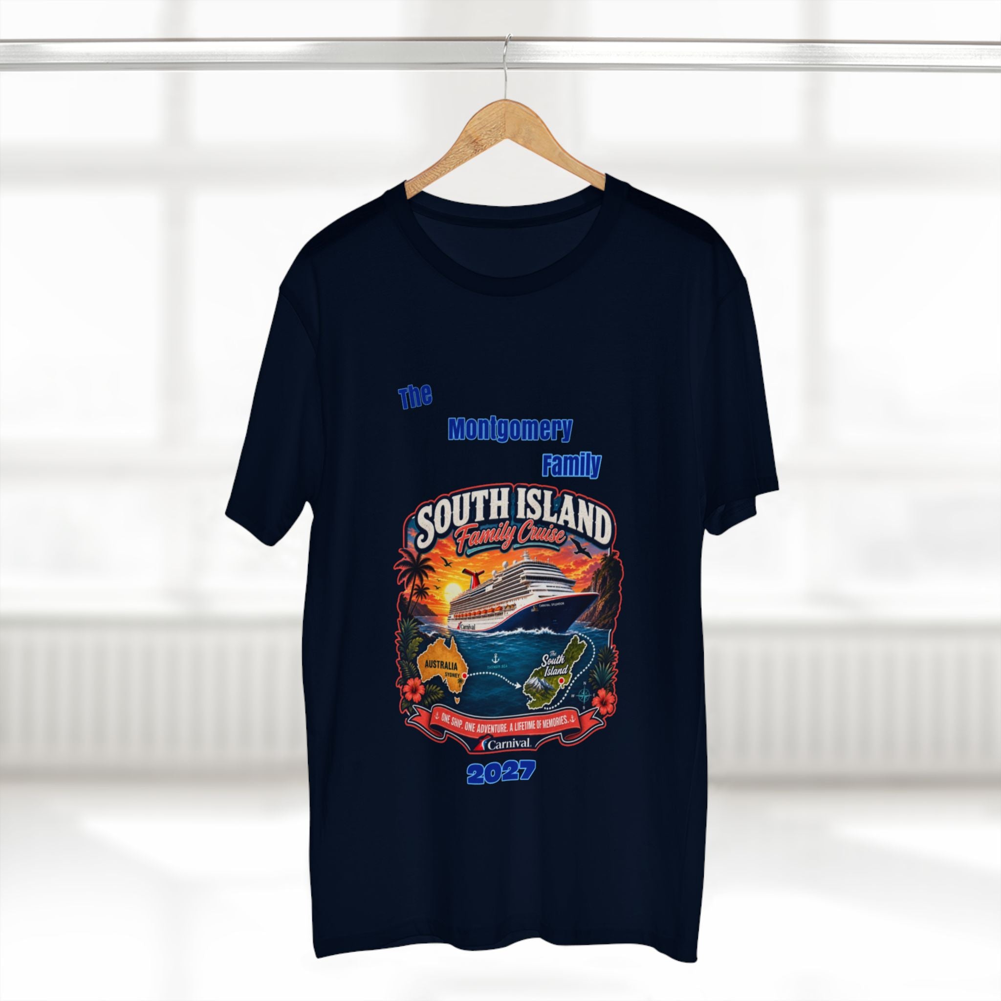 South Island Family Cruise 2027 T‑Shirt — Personalized Montgomery Vacation Tee