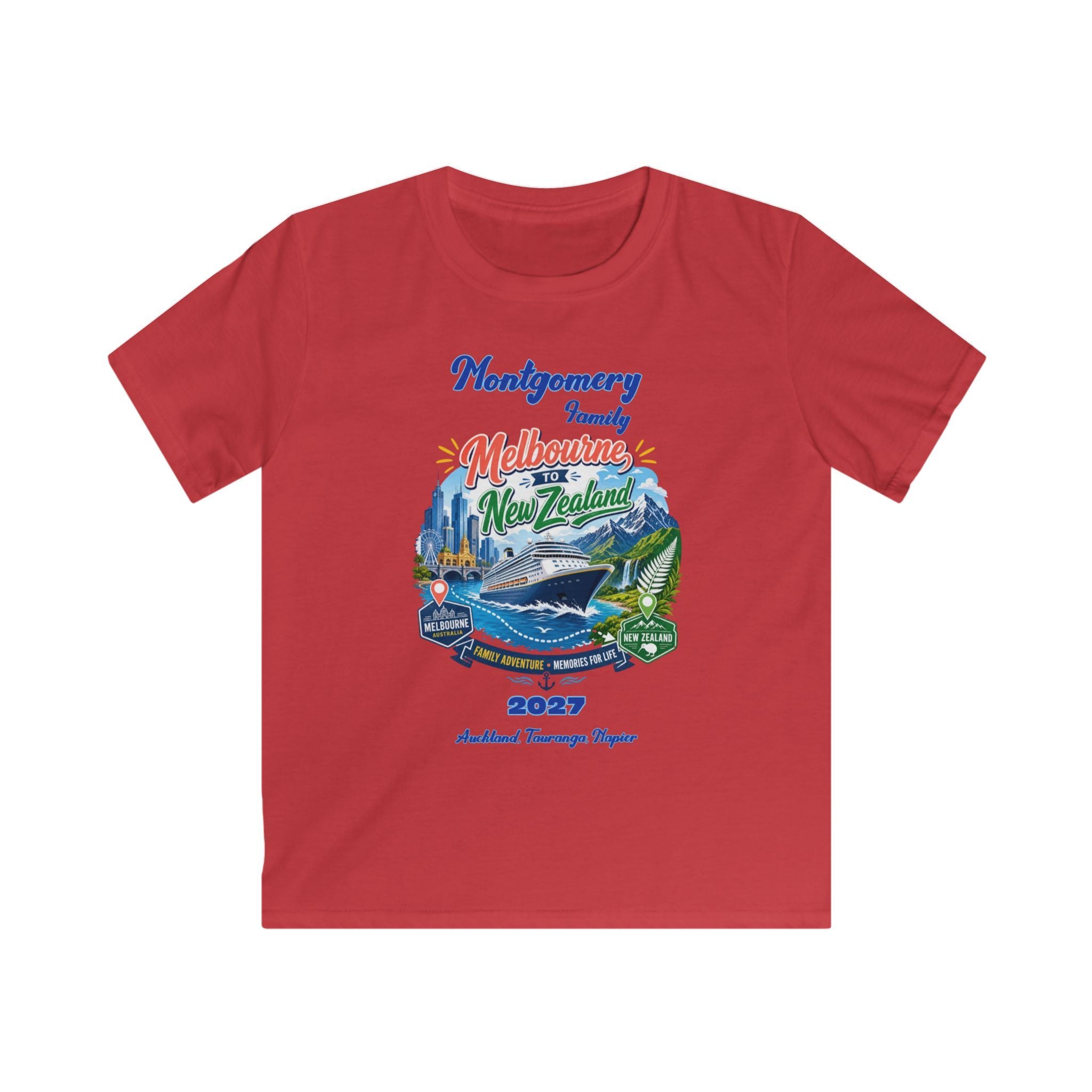 Kids Tee — Family Vacation Melbourne & New Zealand 2027 Souvenir