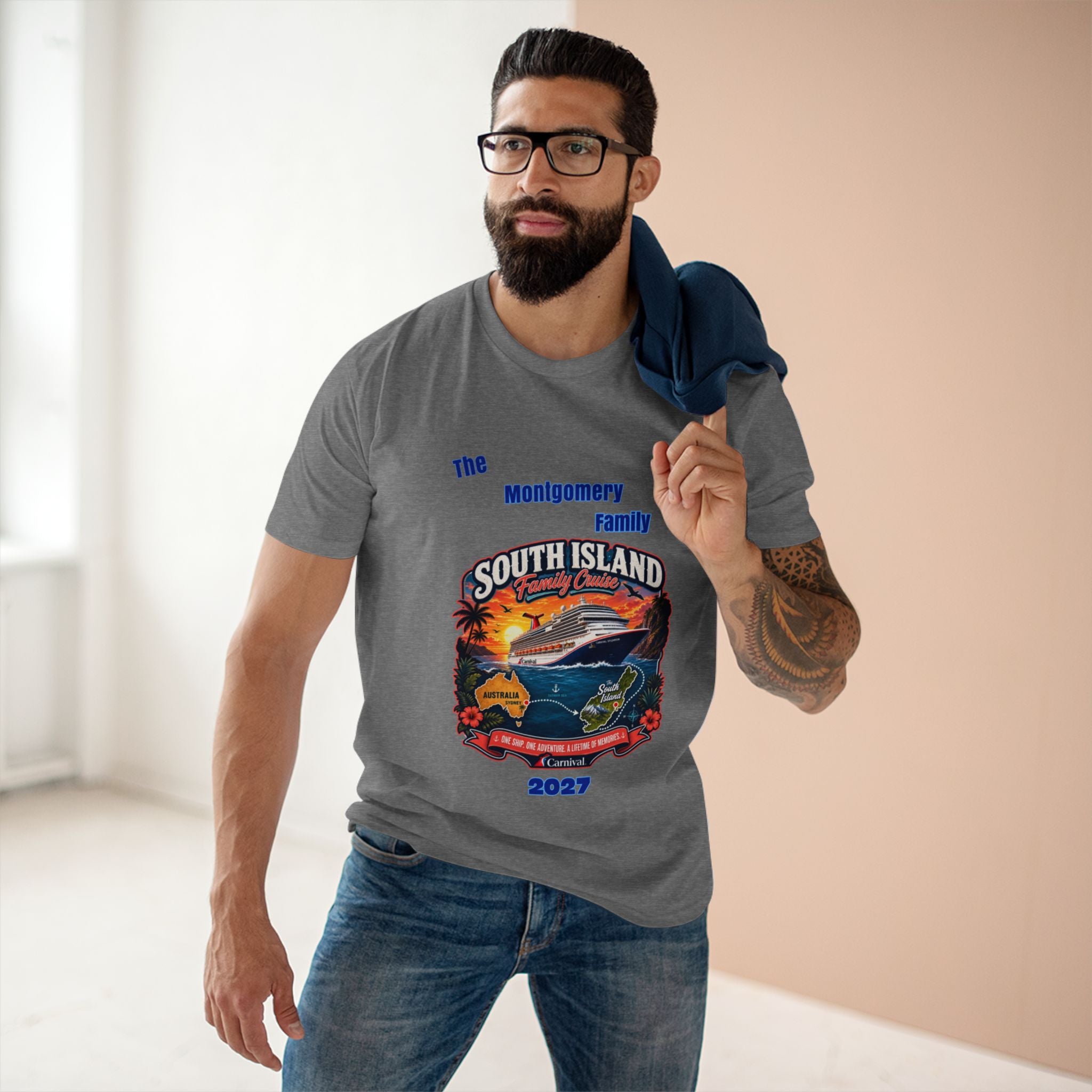 South Island Family Cruise 2027 T‑Shirt — Personalized Montgomery Vacation Tee