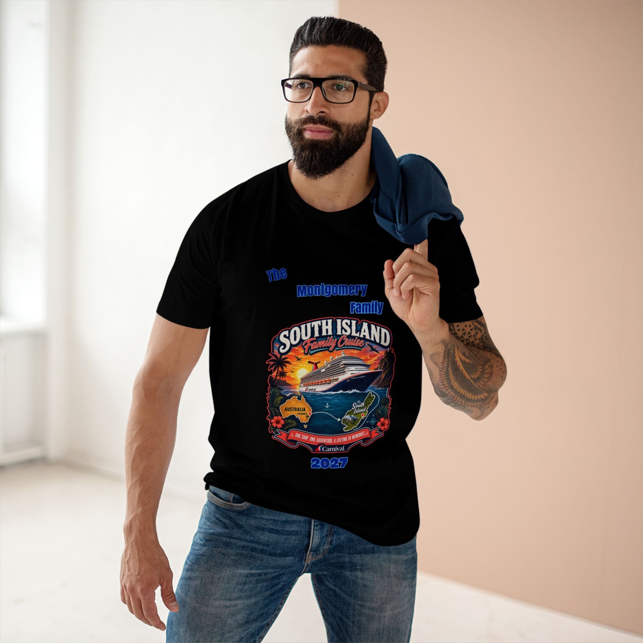 South Island Family Cruise 2027 T‑Shirt — Personalized Montgomery Vacation Tee