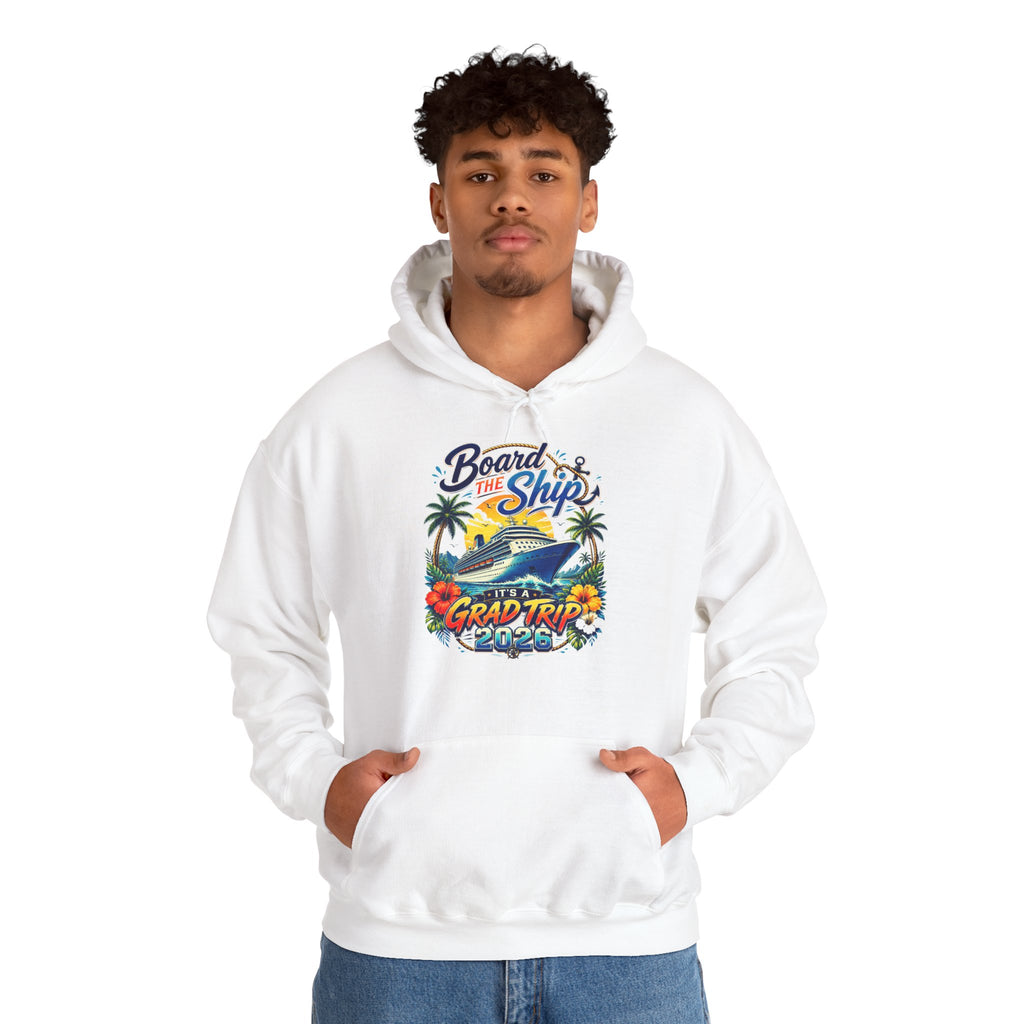 Cruise Vibes Hoodie — "Board the Ship" Grad Trip Graphic Sweatshirt