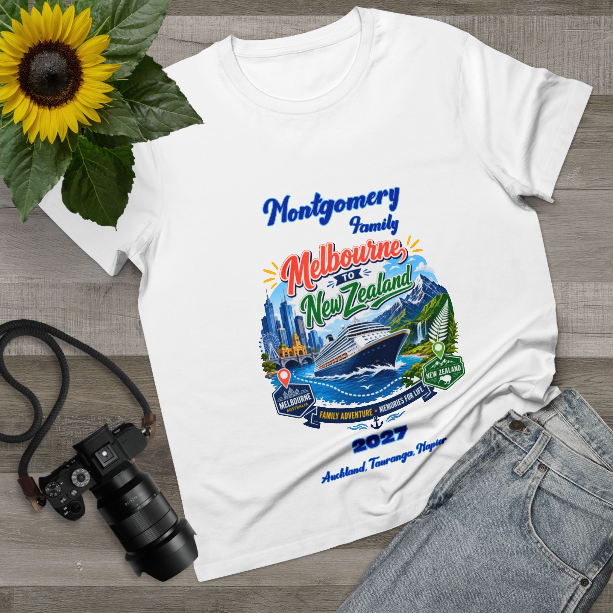Family Cruise Souvenir Tee — Melbourne to New Zealand 2027