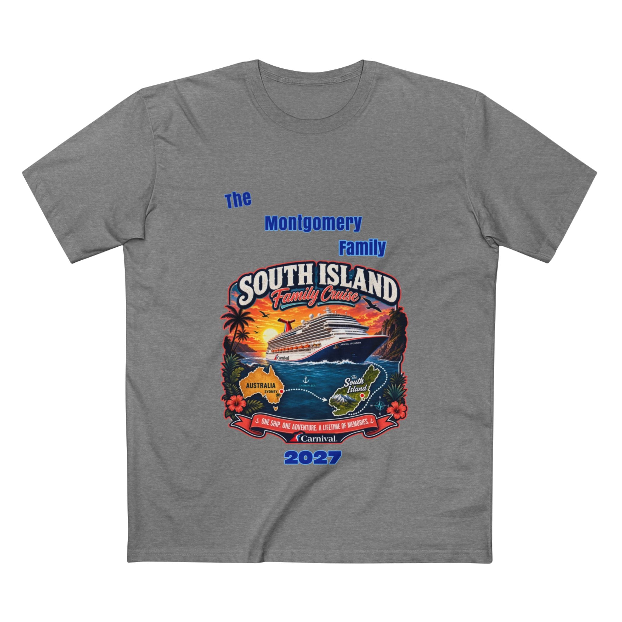 South Island Family Cruise 2027 T‑Shirt — Personalized Montgomery Vacation Tee