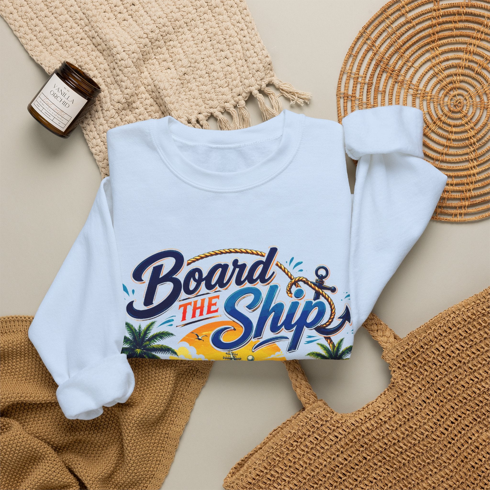 Cruise Grad Trip Sweatshirt — "Board the Ship" 2028 Graduation Cruise Crewneck