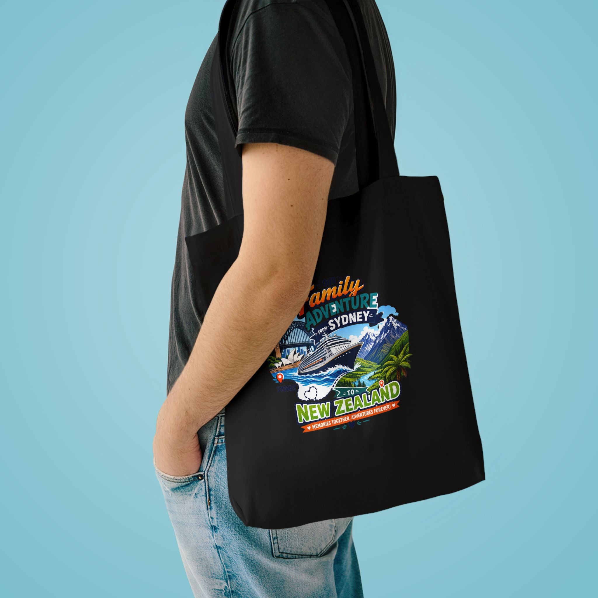 New Zealand Family Adventure Tote Bag – Sydney & NZ Travel Souvenir Cotton Tote