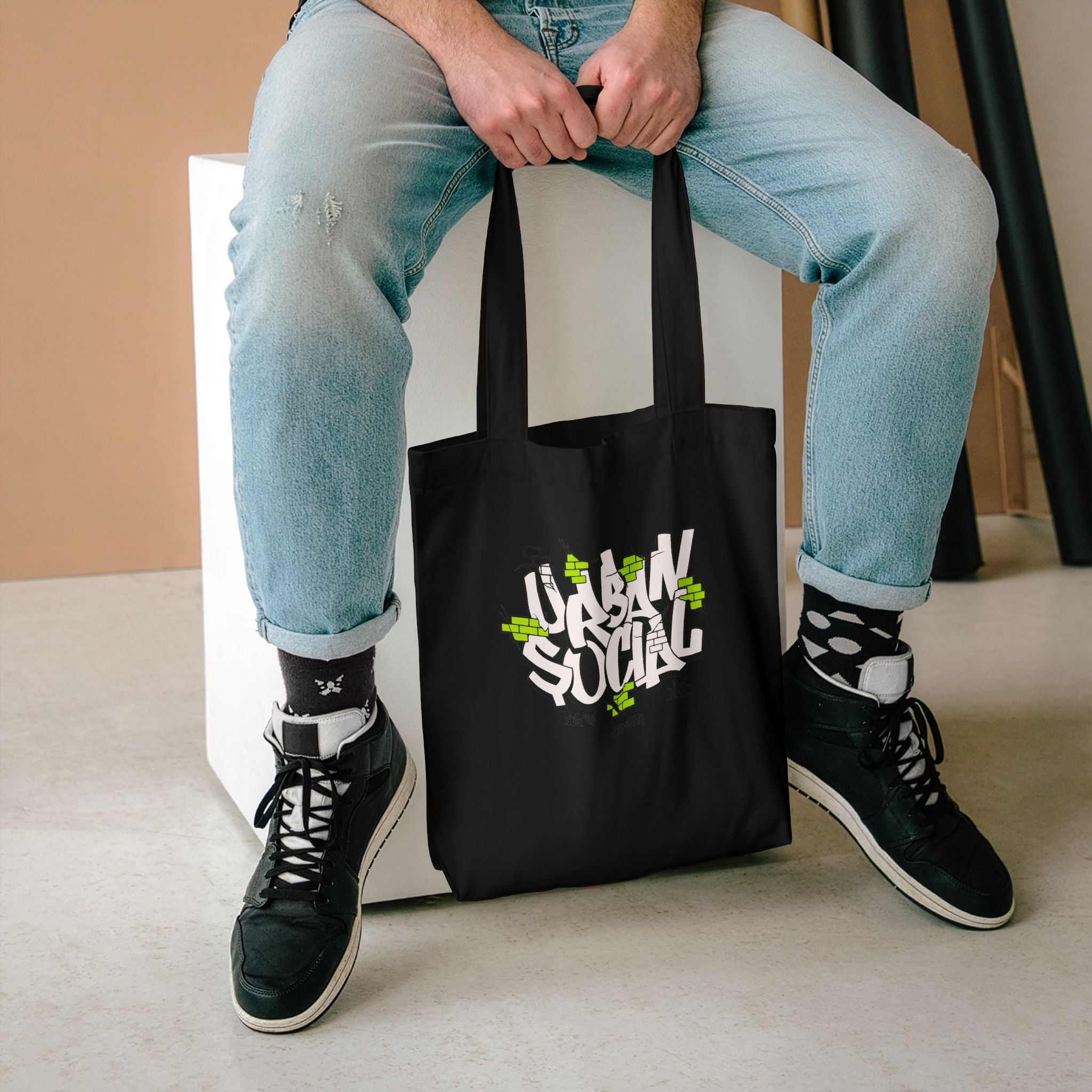 Urban Social Cotton Tote Bag | Graffiti Streetwear