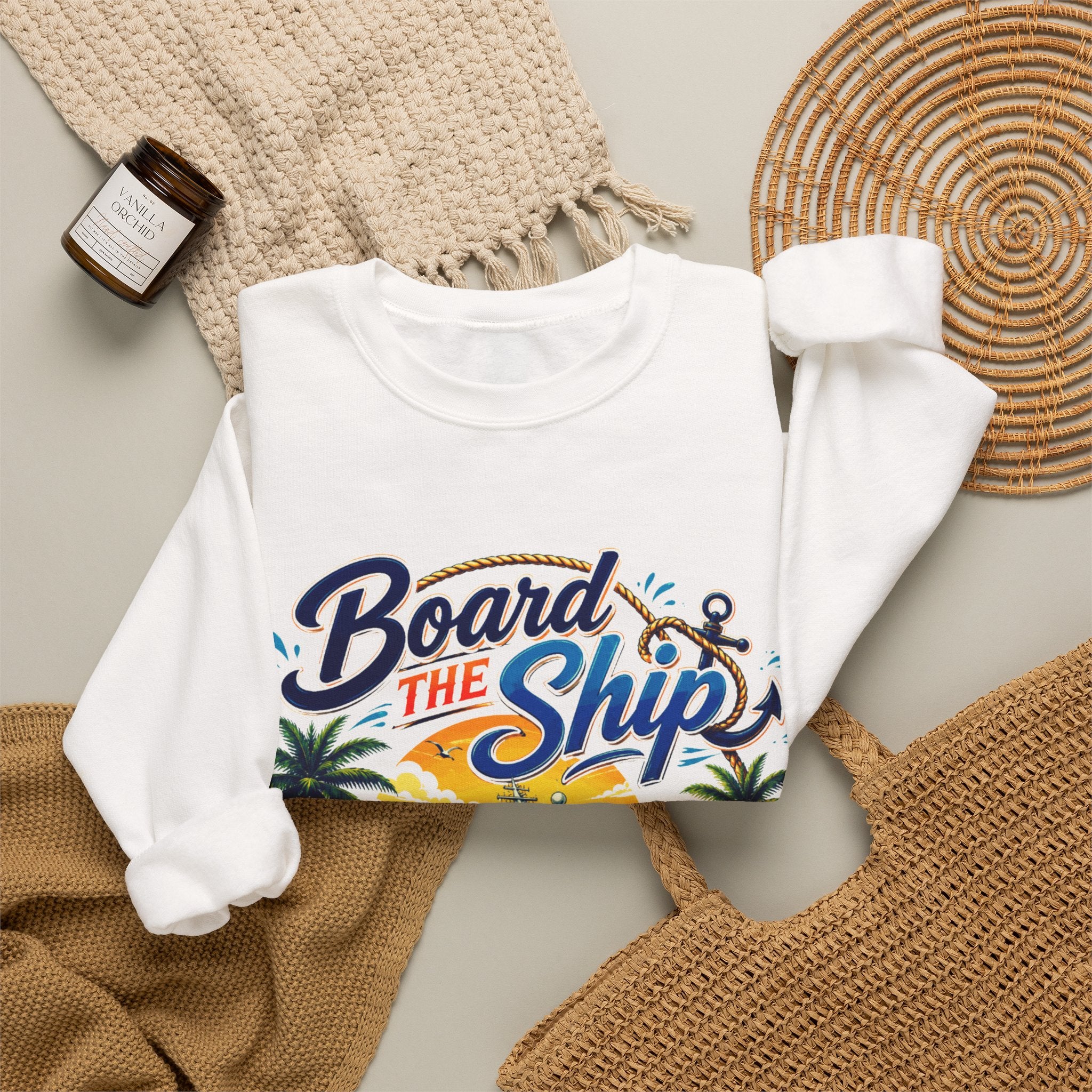 Cruise Grad Trip Sweatshirt — "Board the Ship" 2028 Graduation Cruise Crewneck
