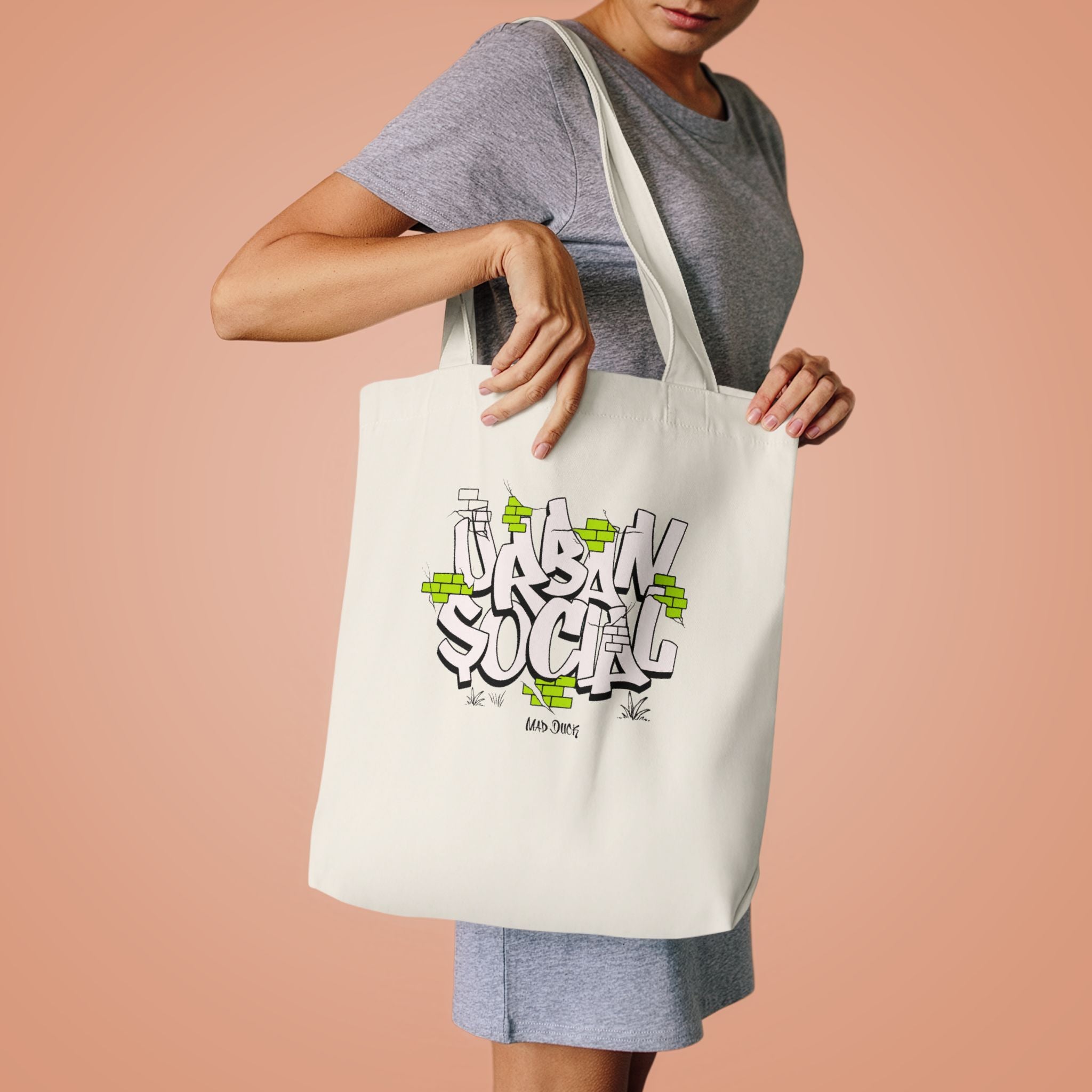 Urban Social Cotton Tote Bag | Graffiti Streetwear