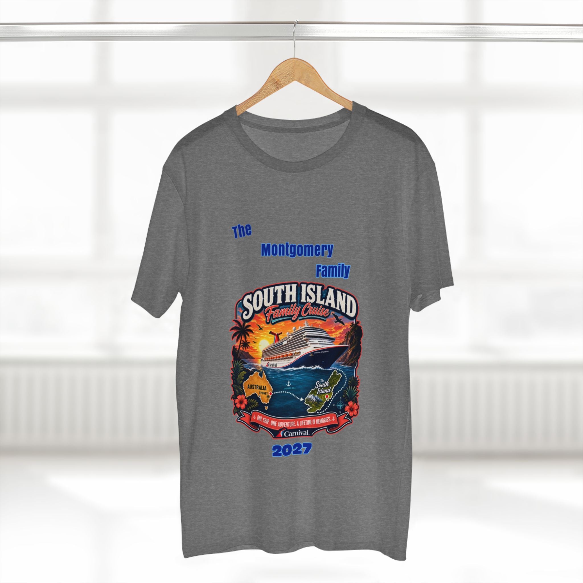 South Island Family Cruise 2027 T‑Shirt — Personalized Montgomery Vacation Tee