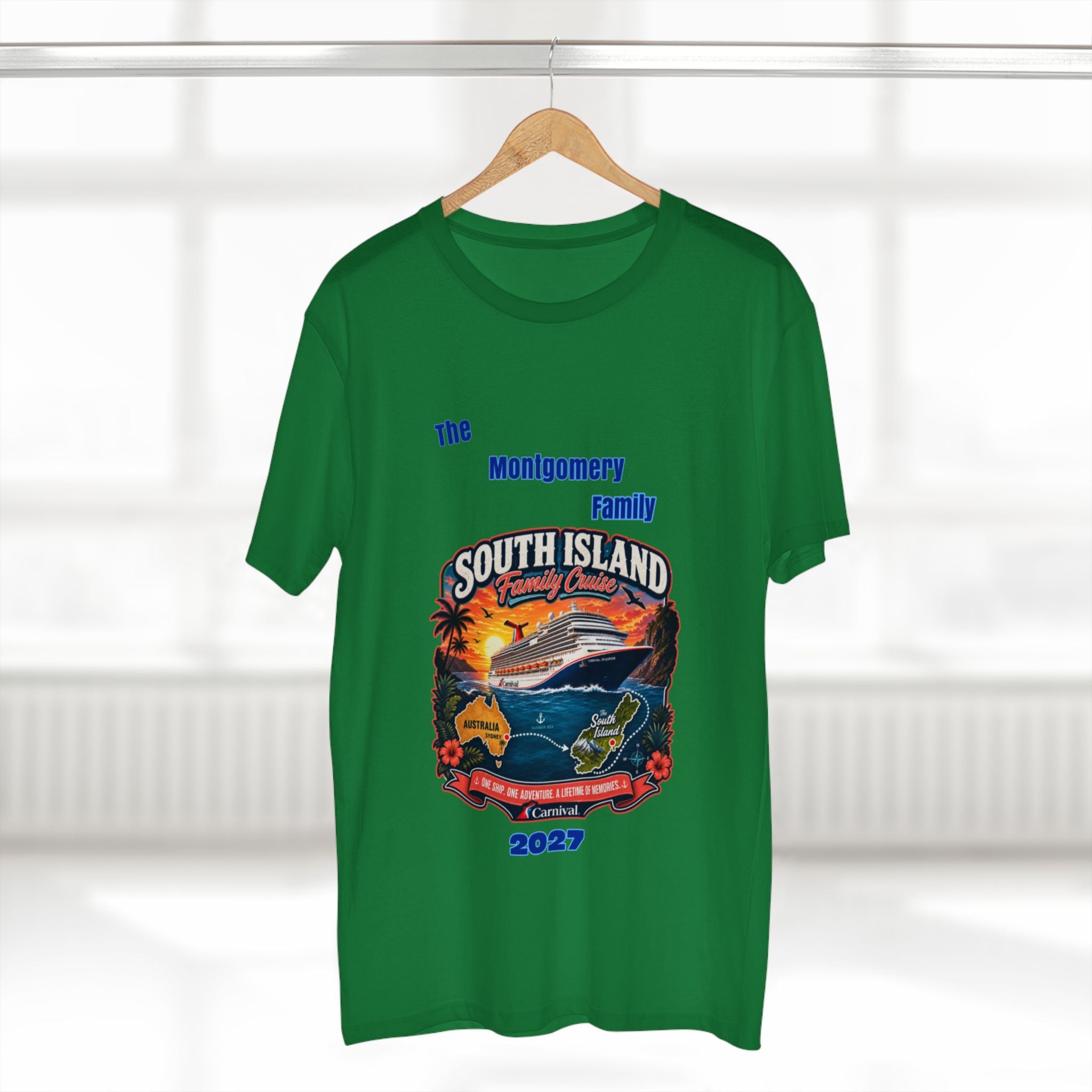 South Island Family Cruise 2027 T‑Shirt — Personalized Montgomery Vacation Tee
