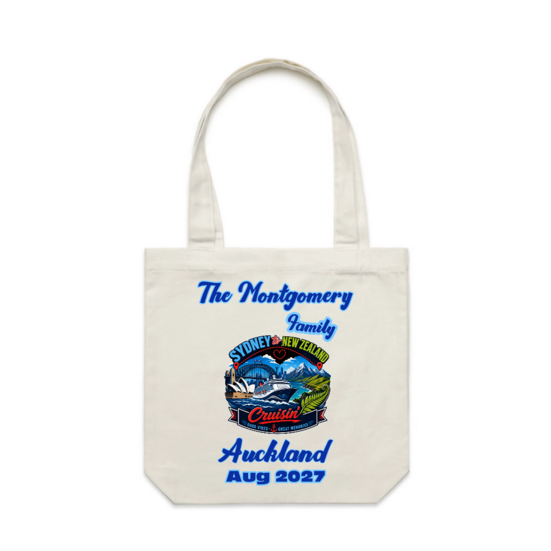 Personalised Sydney to New Zealand Family Cruise Carrie Bag