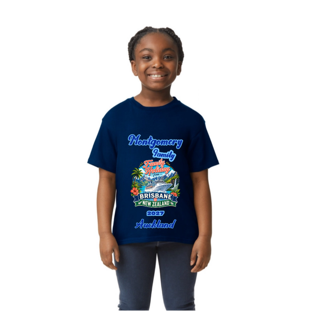 Gildan Softstyle Kids Tee – Personalised Brisbane to New Zealand Cruise Shirt