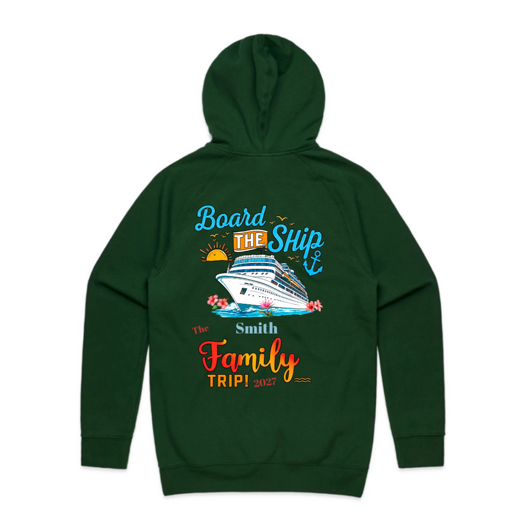 Cruise Family Trip Hoodie — “Board the Ship” Personalized Vacation Sweatshirt