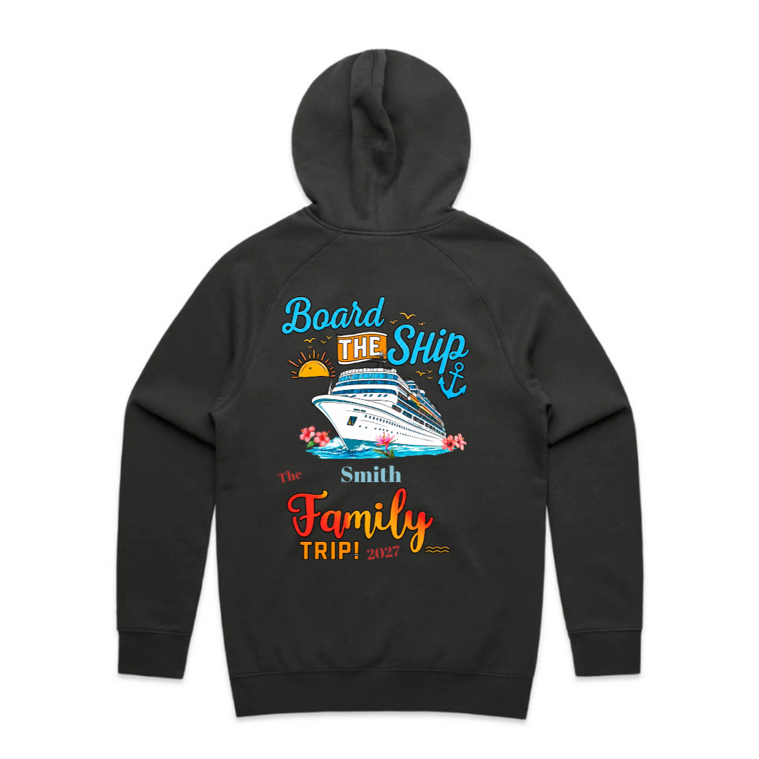 Cruise Family Trip Hoodie — “Board the Ship” Personalized Vacation Sweatshirt