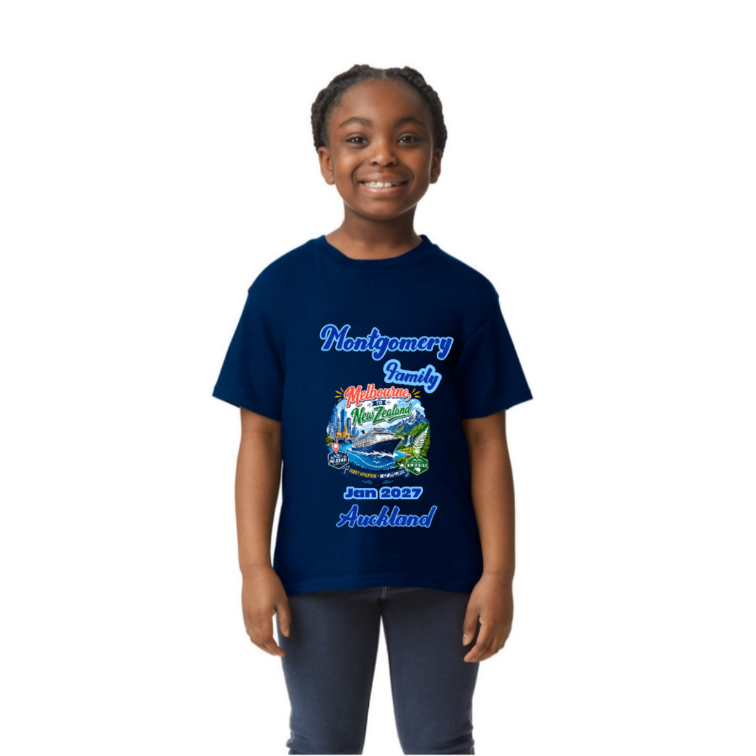 Personalised Kids’ Melbourne to New Zealand Cruise T-Shirt | MadDuck