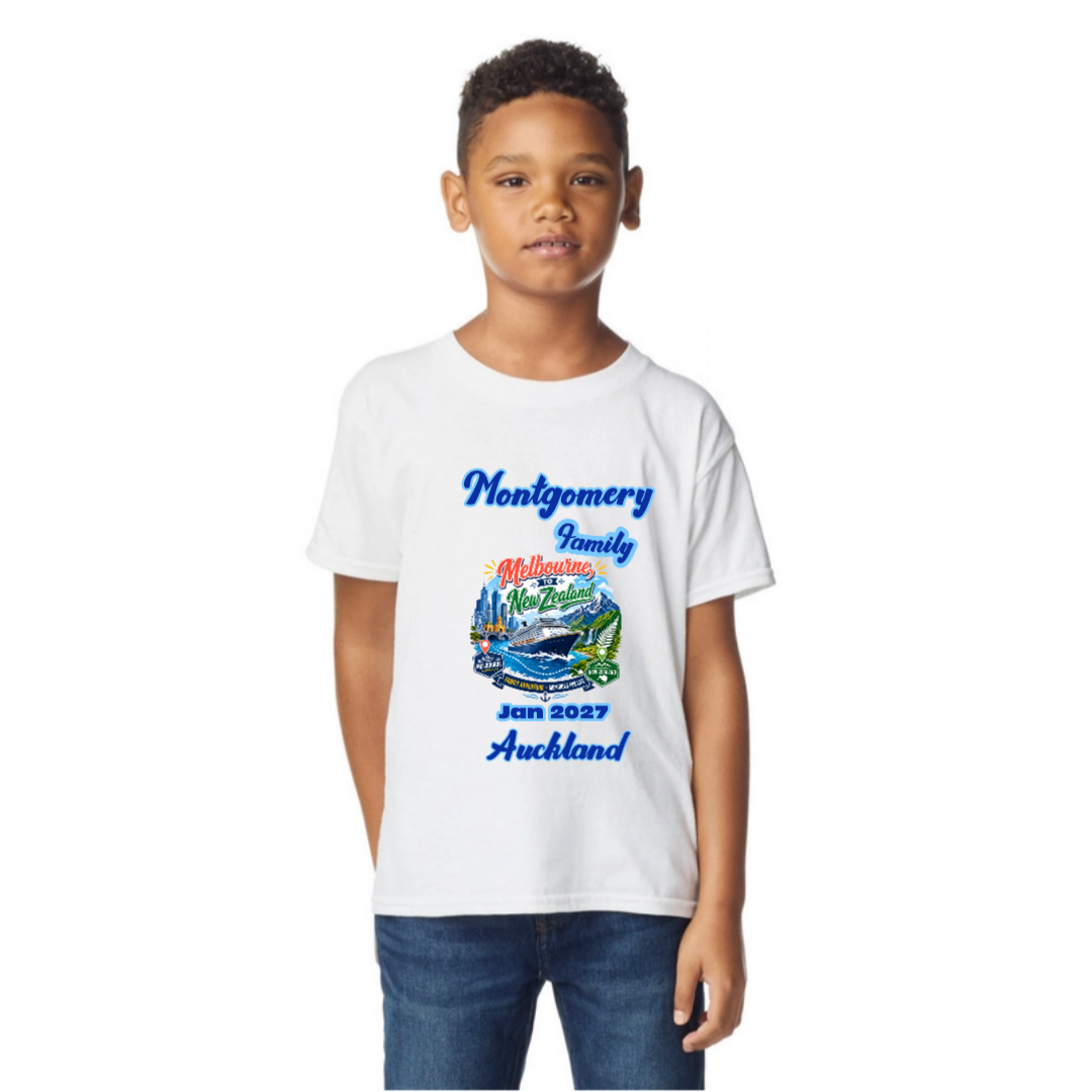Personalised Kids’ Melbourne to New Zealand Cruise T-Shirt | MadDuck